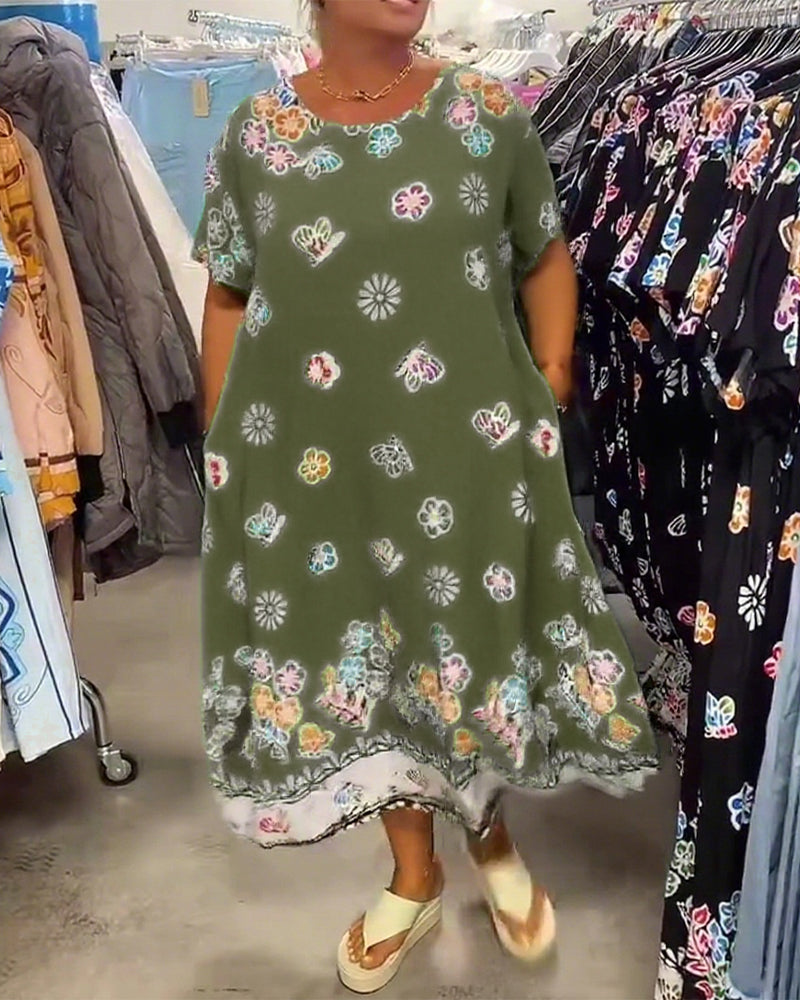 Oversized Printed Loose Dress