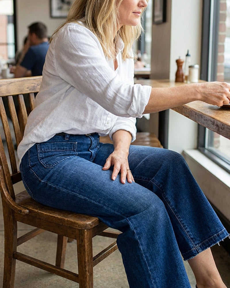 Women's Casual High-Rise Wide-Leg Pant