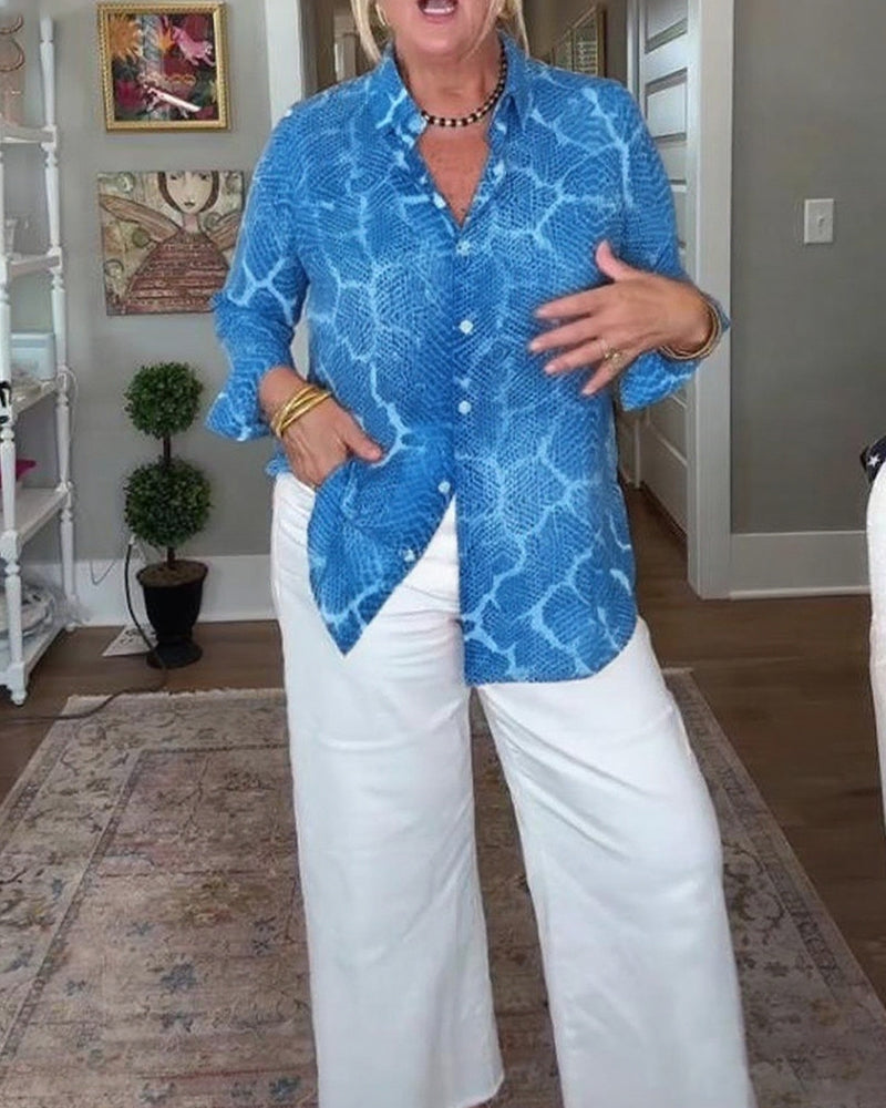 Buttoned Textured Blouse