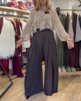 High Waist Suit Wide Leg Pants