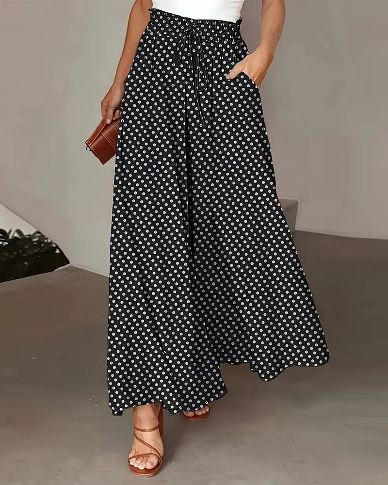 Polka Dot Print Long Pants