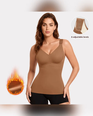 Women's 3-In-1 Light Fitted Soft Thermal Shapewear Built In Bra Tank Top