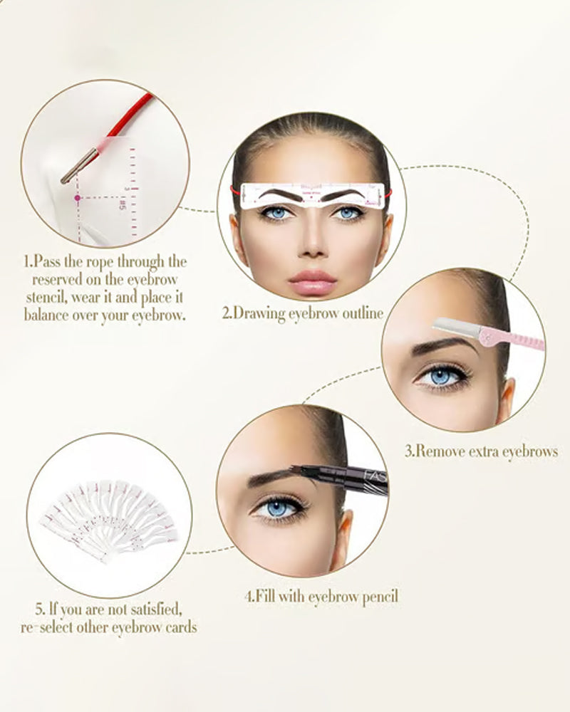 Reusable Eyebrow Stencil Shaper Kit