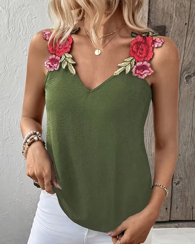 Casual Floral Tank Top