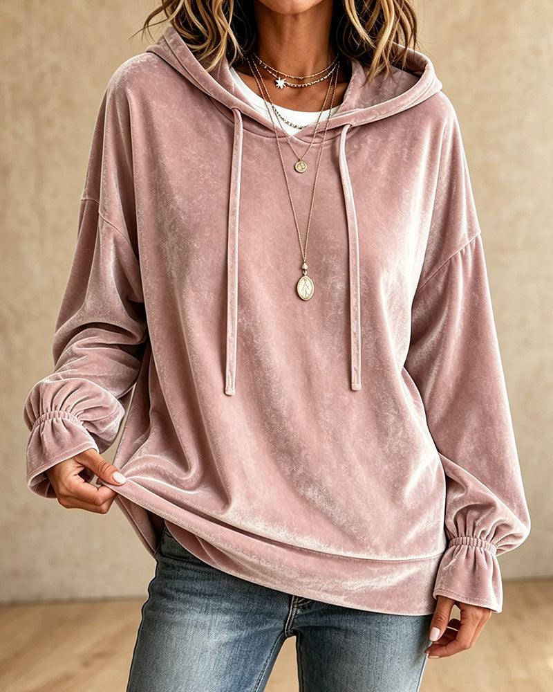 Solid Color Long Sleeve Hoodie