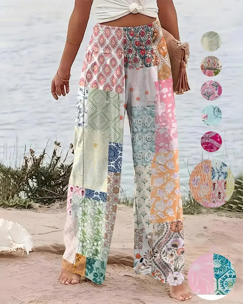 Casual High Waist Print Pant