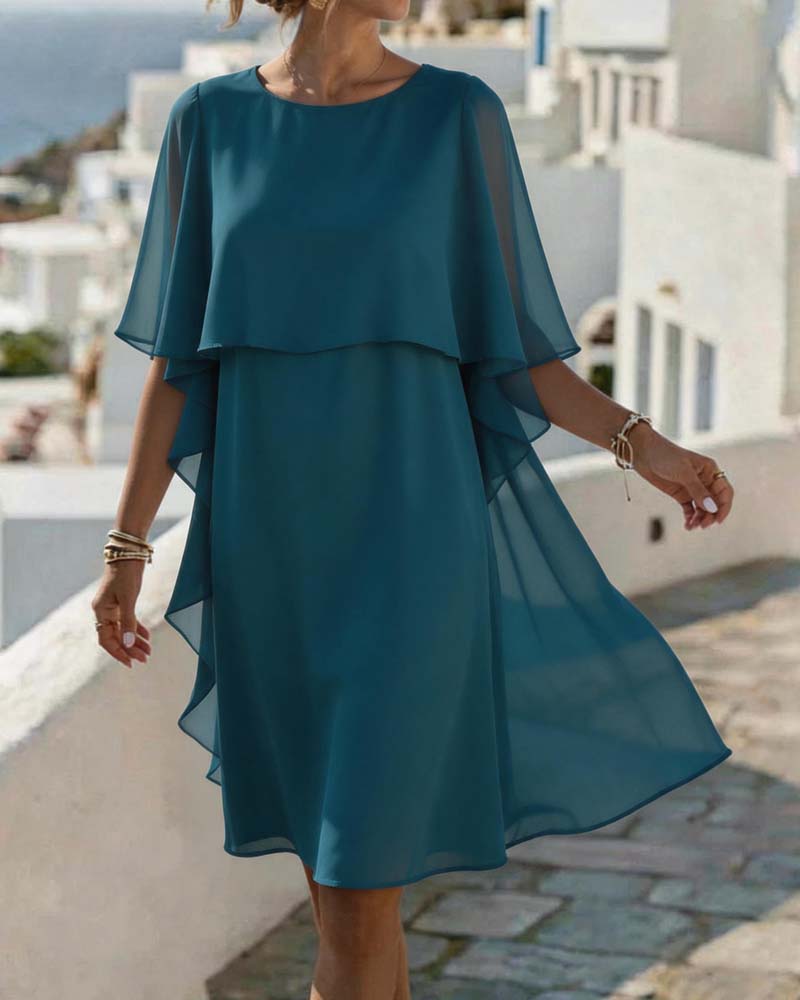 Solid Casual Shift Dress