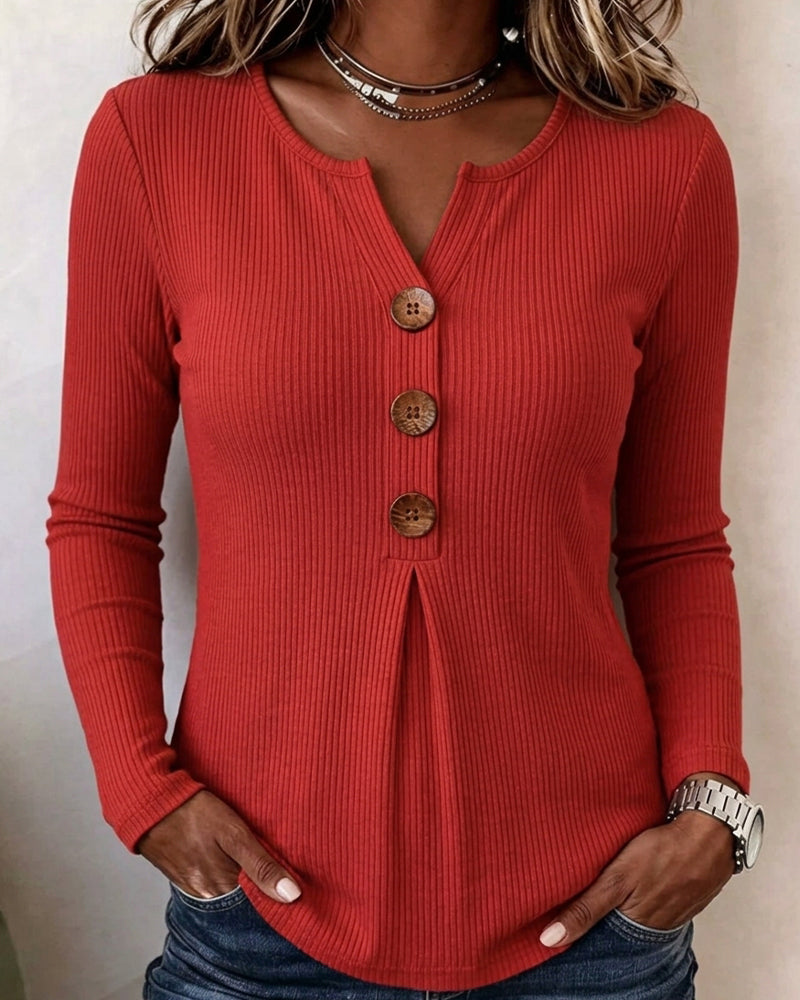 Ribbed Slim-Fit Long-Sleeve Top