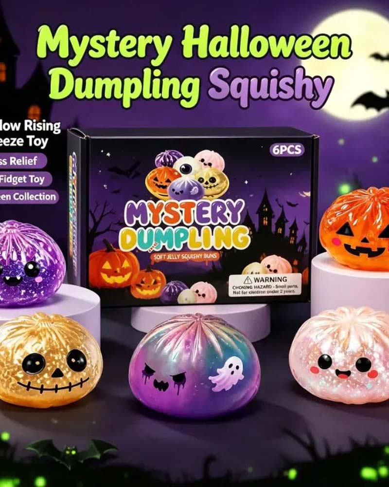 Halloween Cute Scary Ghost Maruko Squishy Squeeze Toy Set, Mini Portable Stress Toy, Sensory Products for Halloween Things, Party Treat Bag Fillers & Mini Gifts