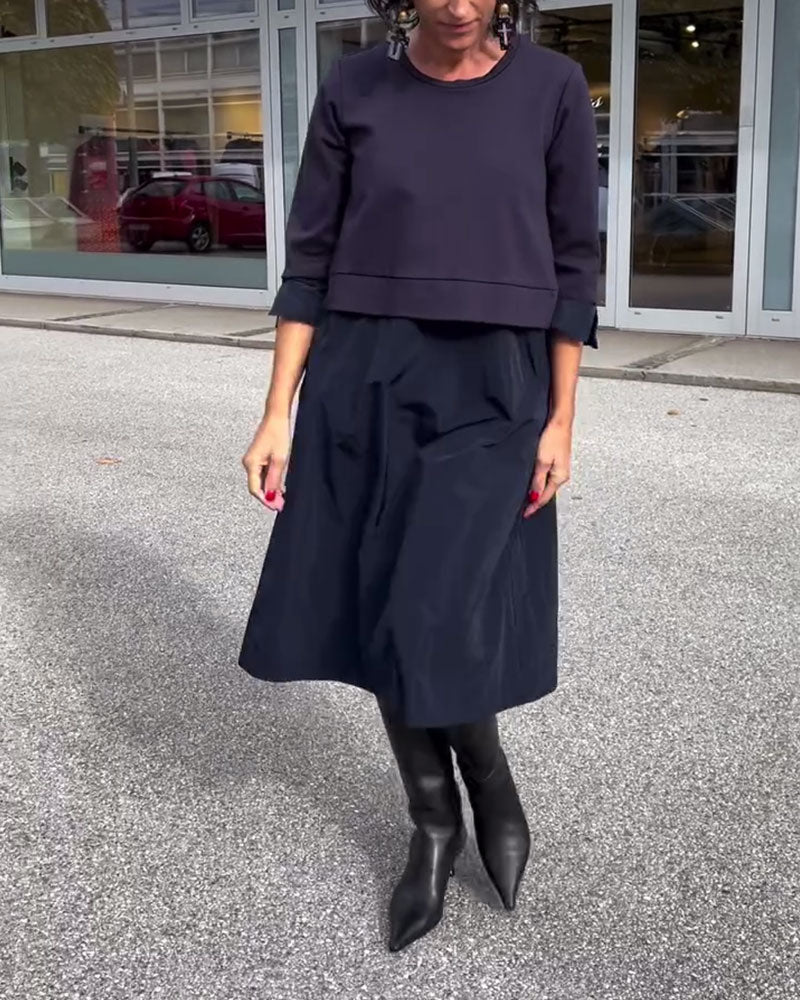 Round Neck Patchwork Fashion Dress