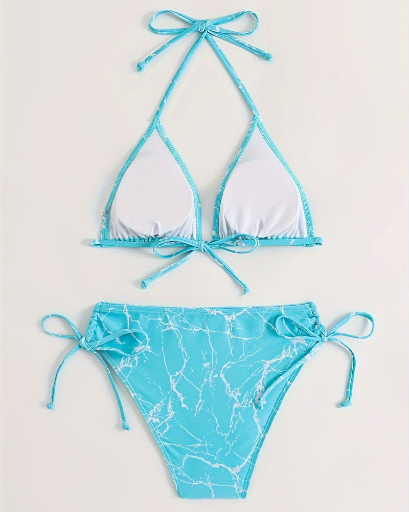 Marble Halter Bikini