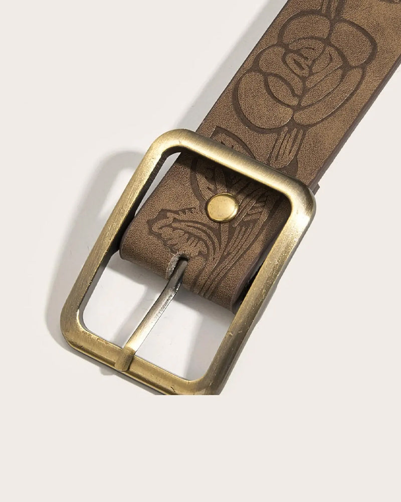 Simple Rectangle Metal Buckle Belt