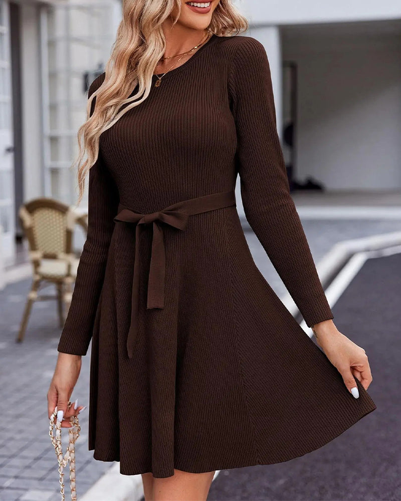 Long Sleeve Tie Dress