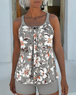 Large Floral Tie Tankini