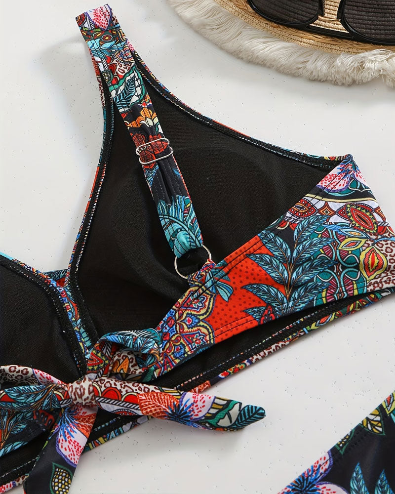 Bra-Style Two-Piece Printed Bikini