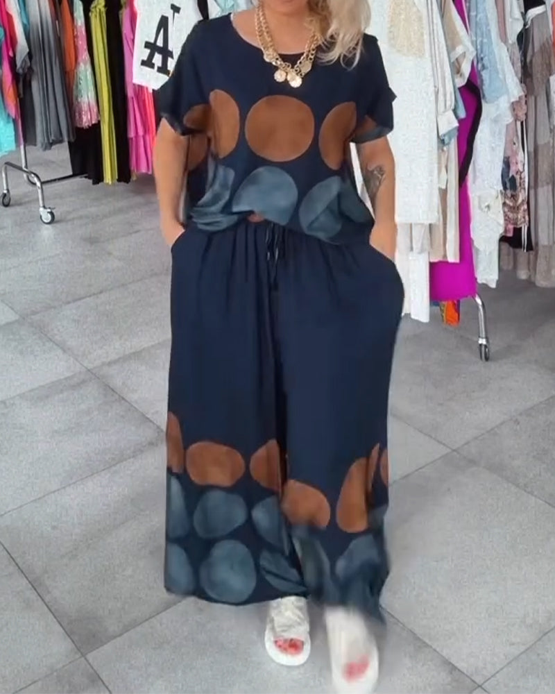 Street Fashion Casual Print Two-Piece Set