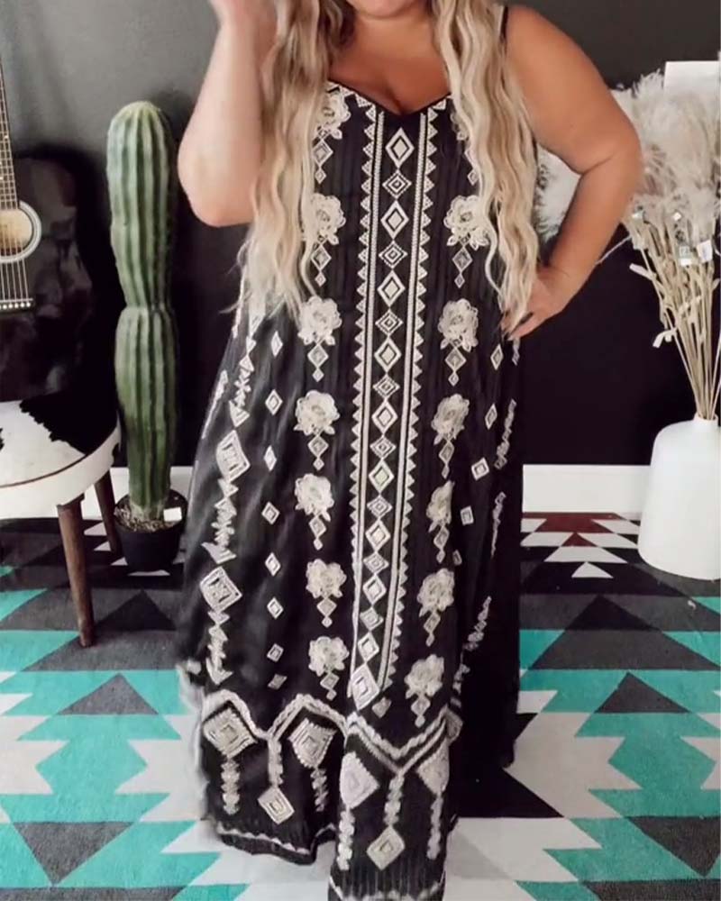 Spaghetti Strap Floral Vacation Dress