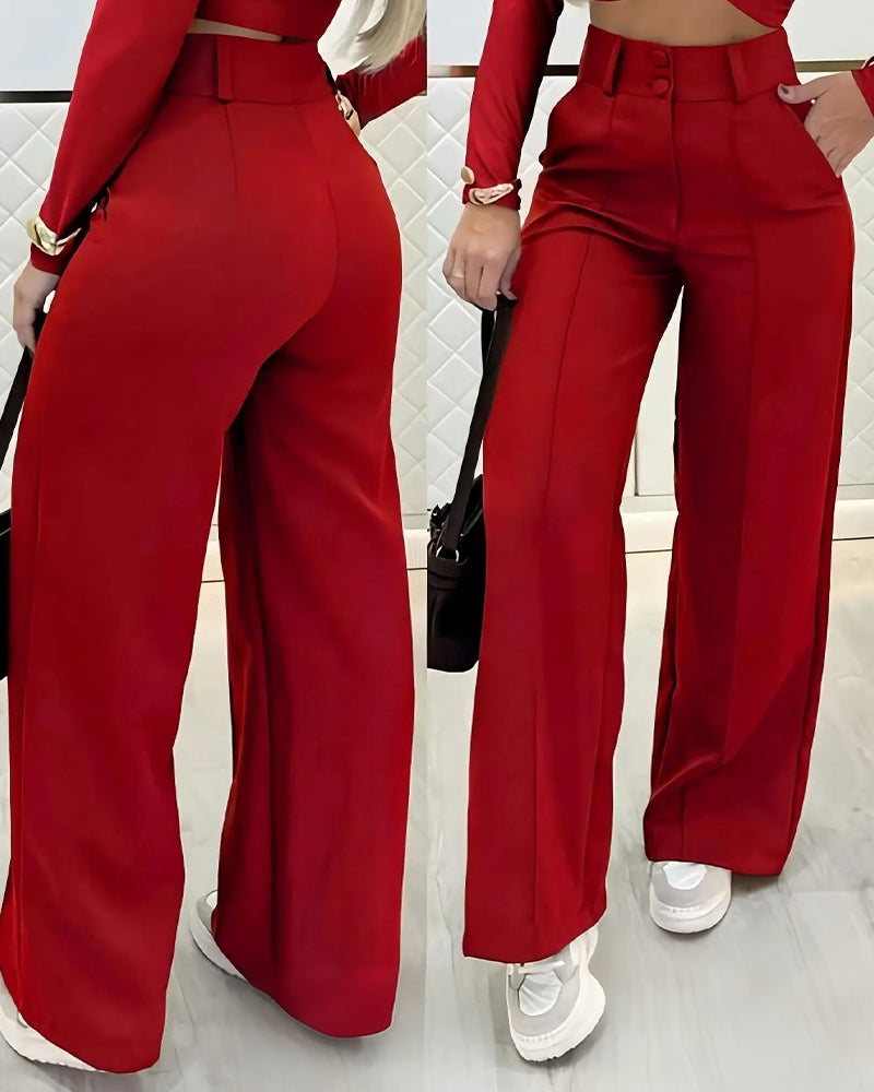 Casual High Waist Long Pants