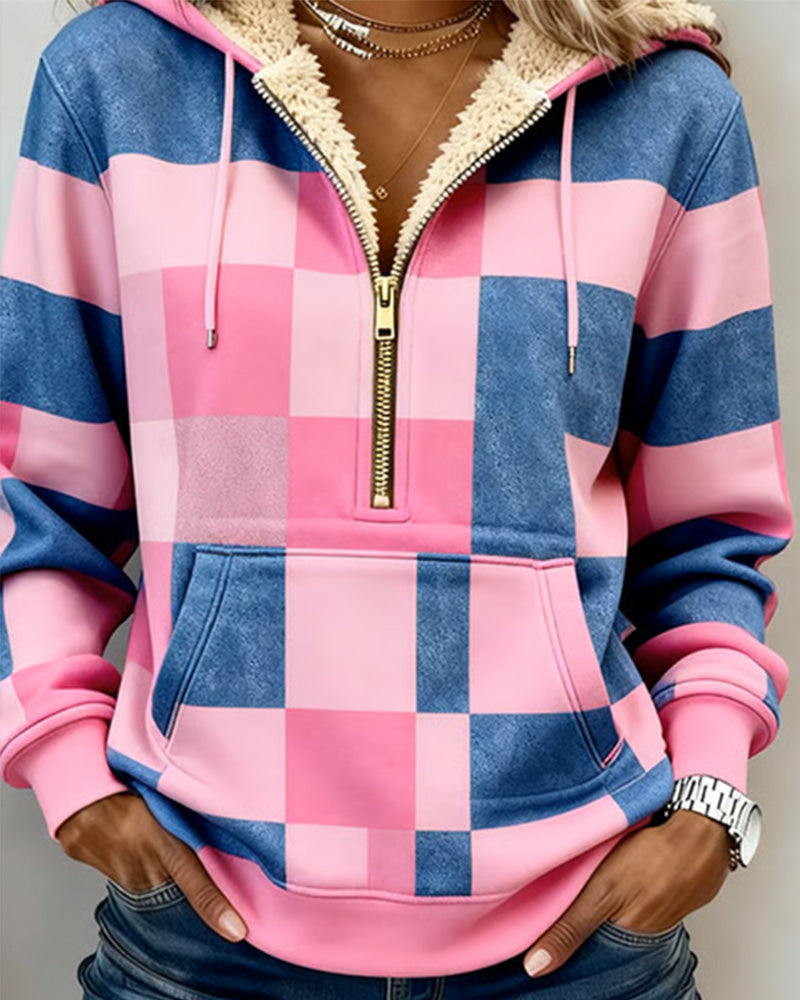 Half-Zip Fleece-Lined Hoodie