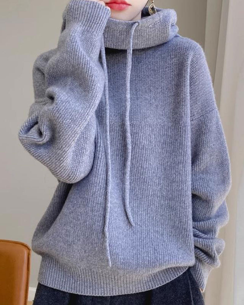 Cowl Collar Long Sleeve Pullover