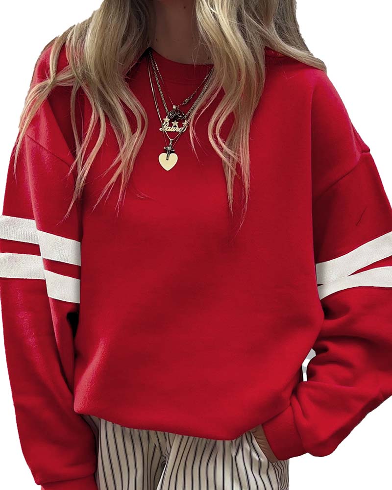 Color-Block Long-Sleeve Crew-Neck Sweatshirt