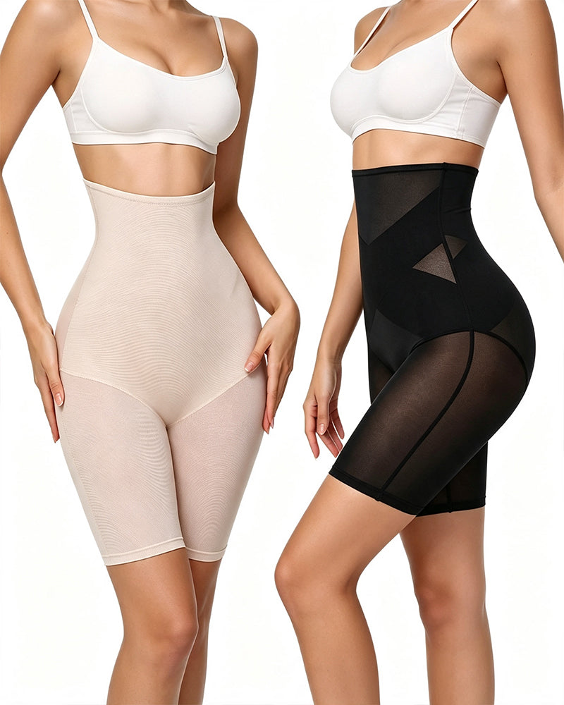 High Waist Cross Double Layer Tummy Control Pants