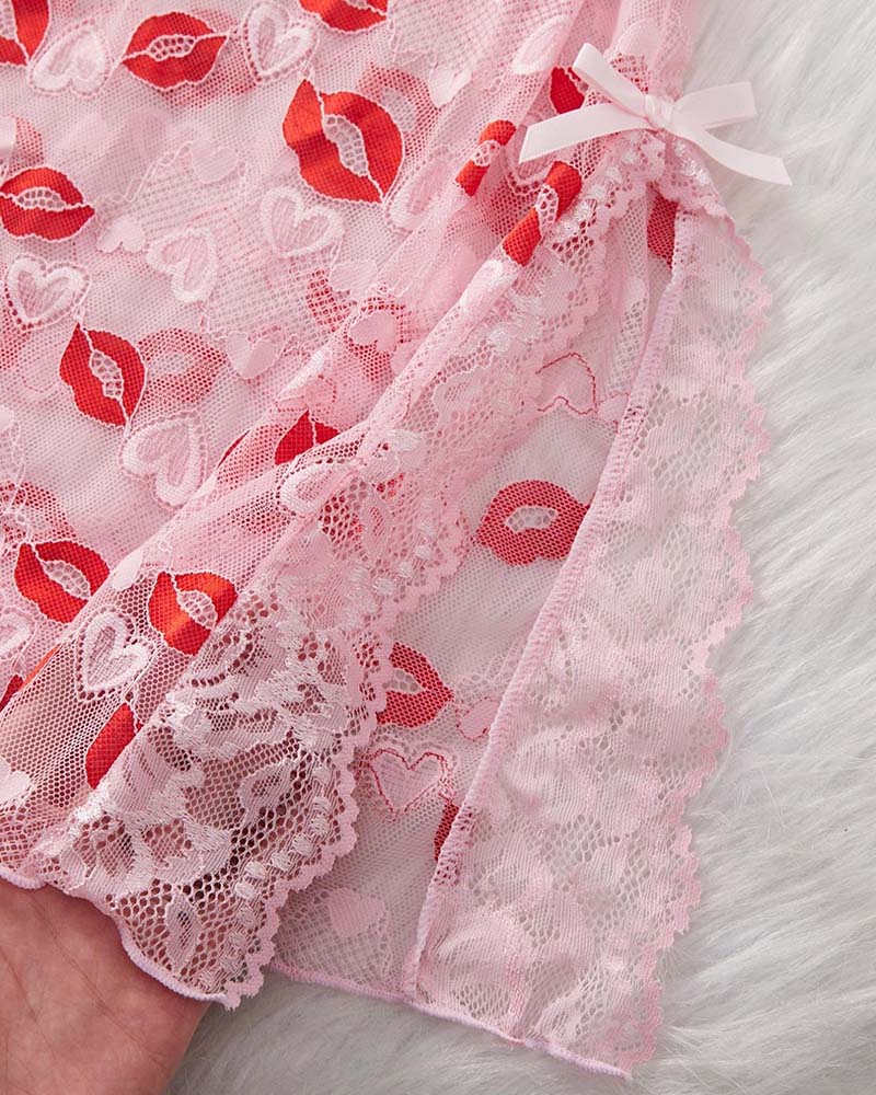 Lip Print Sleep Dress