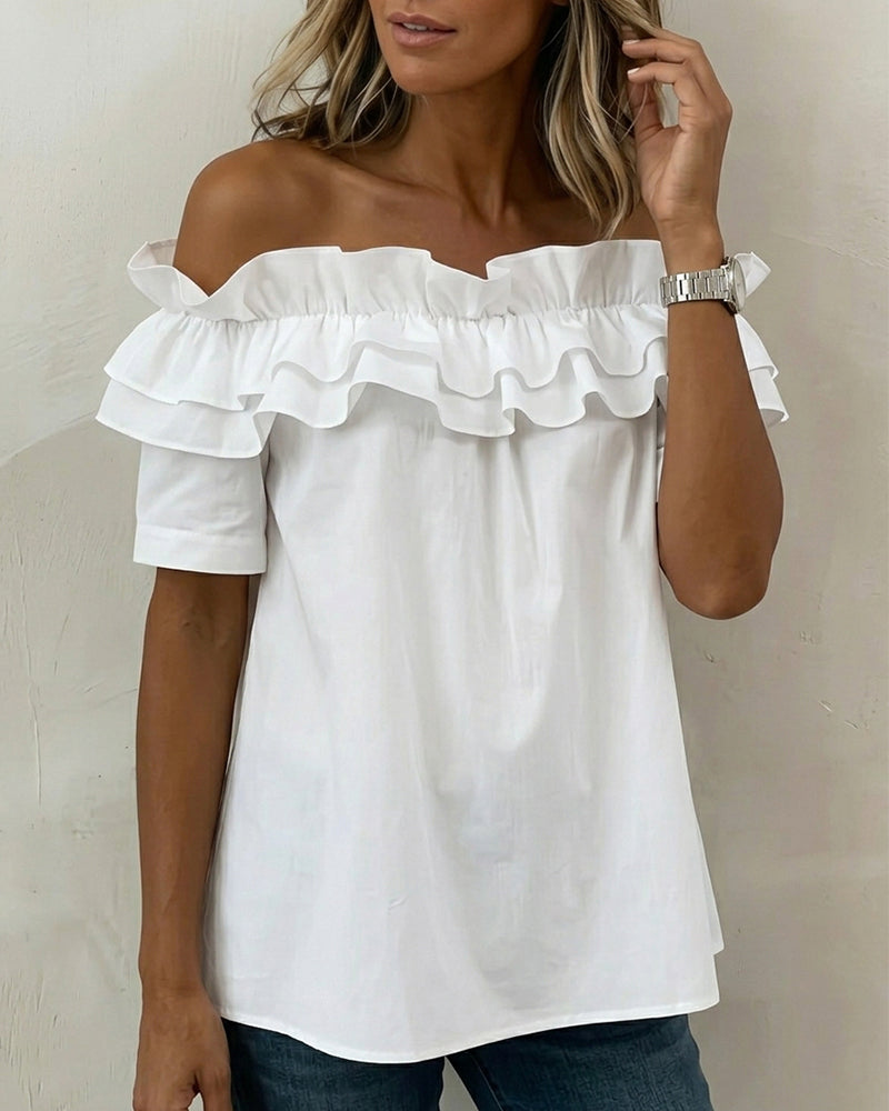 Ruffled Off-The-Shoulder Blouse