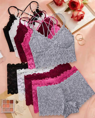 Lace Cutout Back Lingerie Set