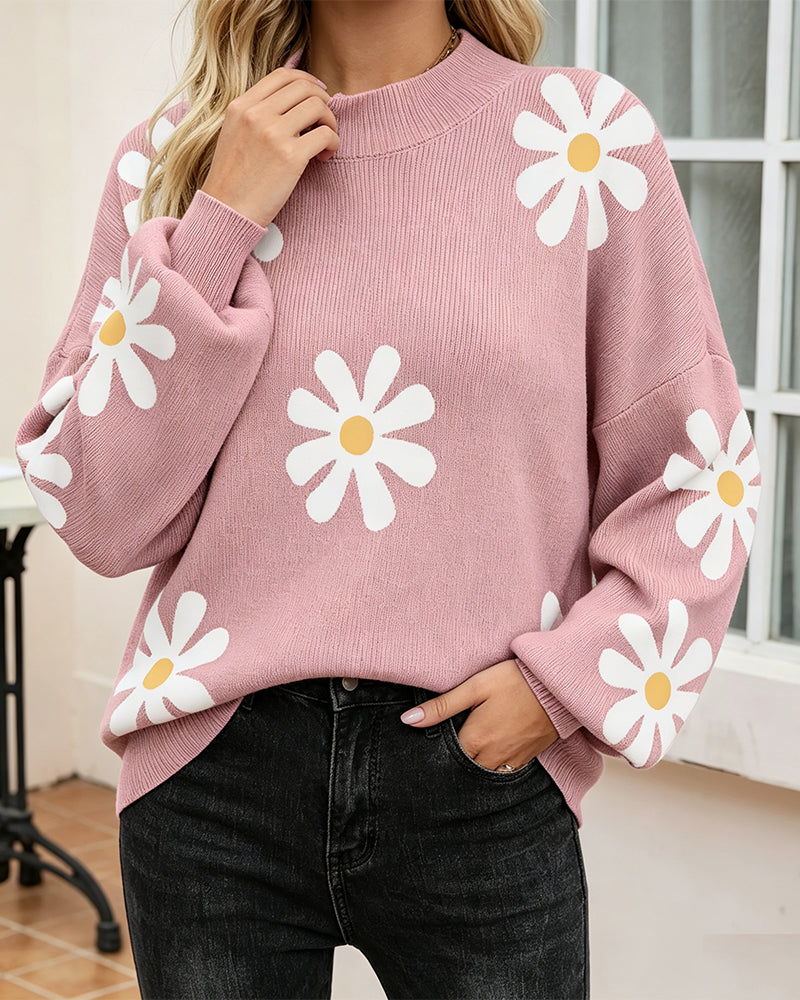 Long Sleeve Printed Pullover