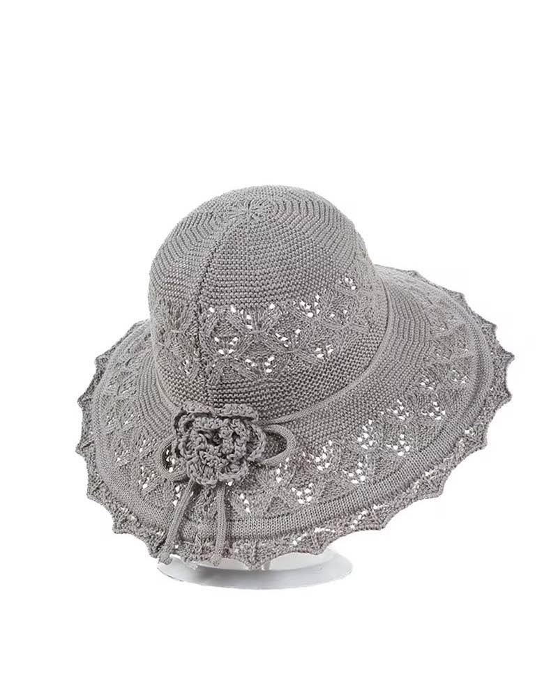 Women's Crocheted Flower Fisherman's Hat