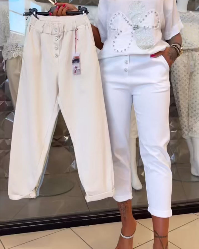 Casual Stretch Straight Pants