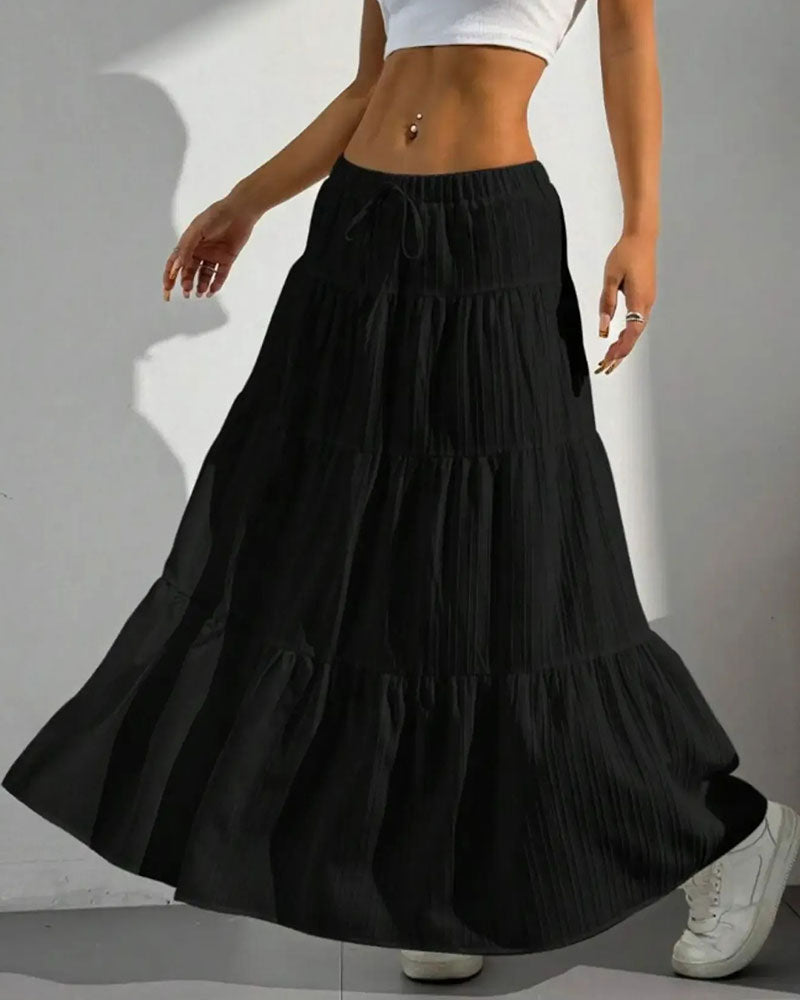 Wrap Tie Layered Skirt