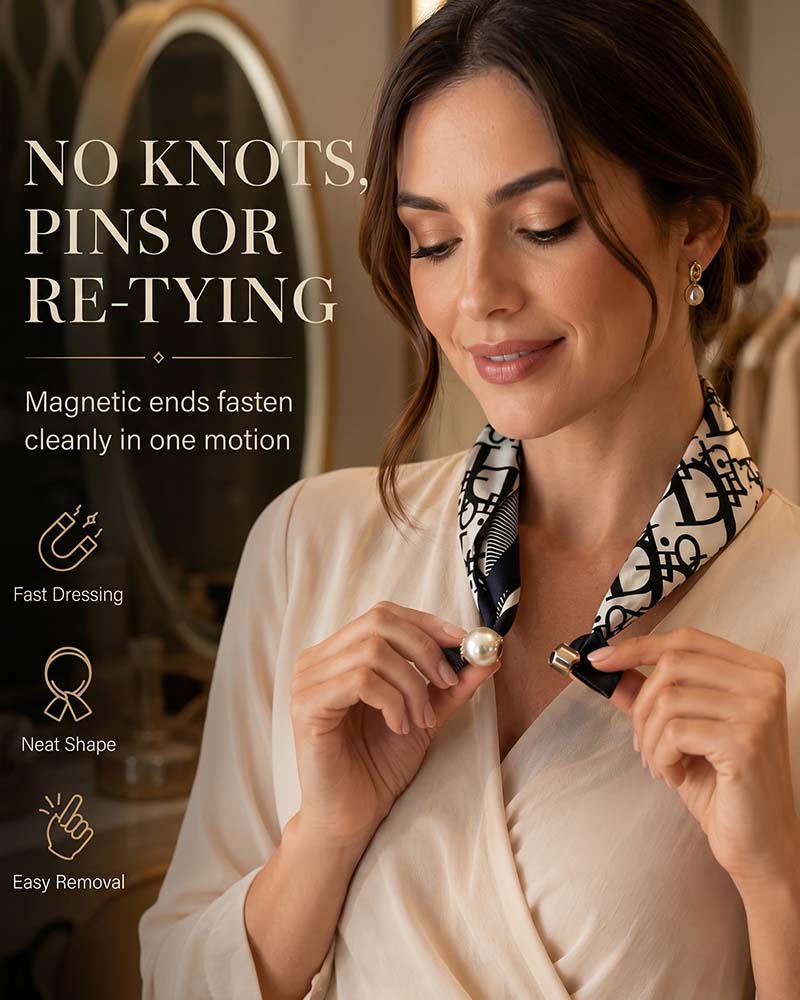 Effortless Glamour: Pop-On Pearl Necklace Scarf 🧣