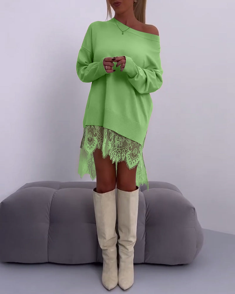 Solid color off shoulder slim pullover