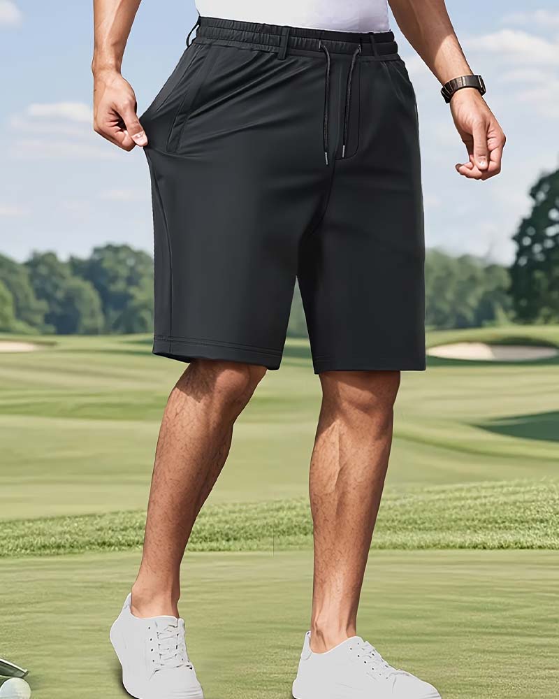 Elastic Waist Drawstring Men's Shorts