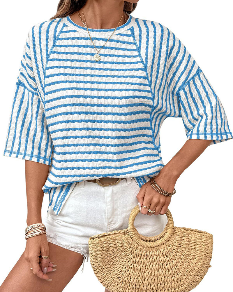 Versatile Striped Short-Sleeve T-Shirt