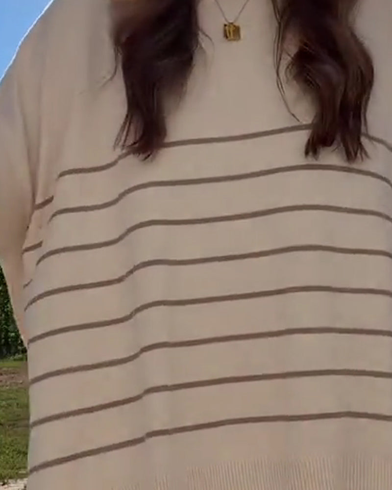 Stripe Loose Casual Shorts Set