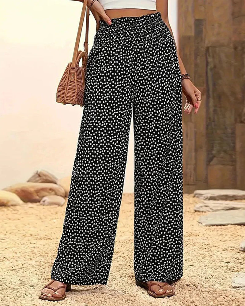 Casual Stretch Loose Wide-Leg Pants