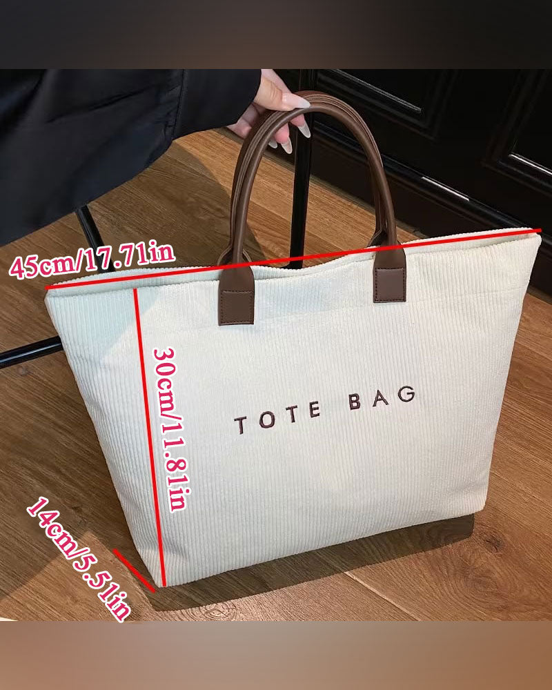 Letter Print Tote Bag