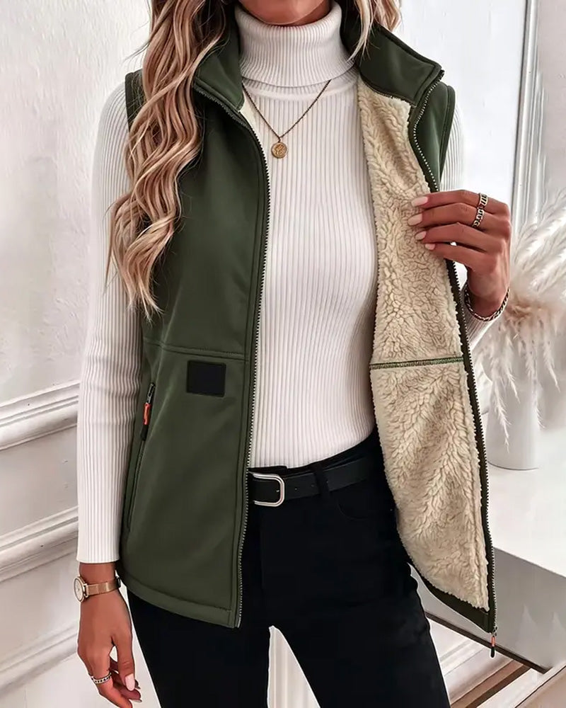 Padded Polar Fleece Open Front Cardigans