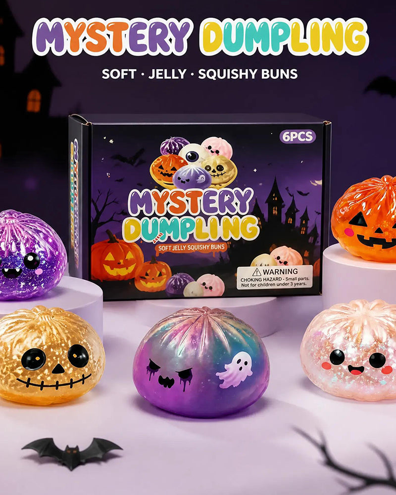 Halloween Cute Scary Ghost Maruko Squishy Squeeze Toy Set, Mini Portable Stress Toy, Sensory Products for Halloween Things, Party Treat Bag Fillers & Mini Gifts