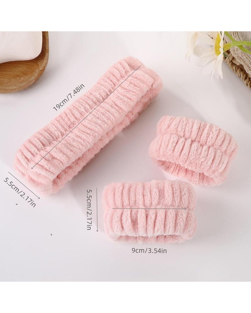 Three-Piece Face Wash Headband Set