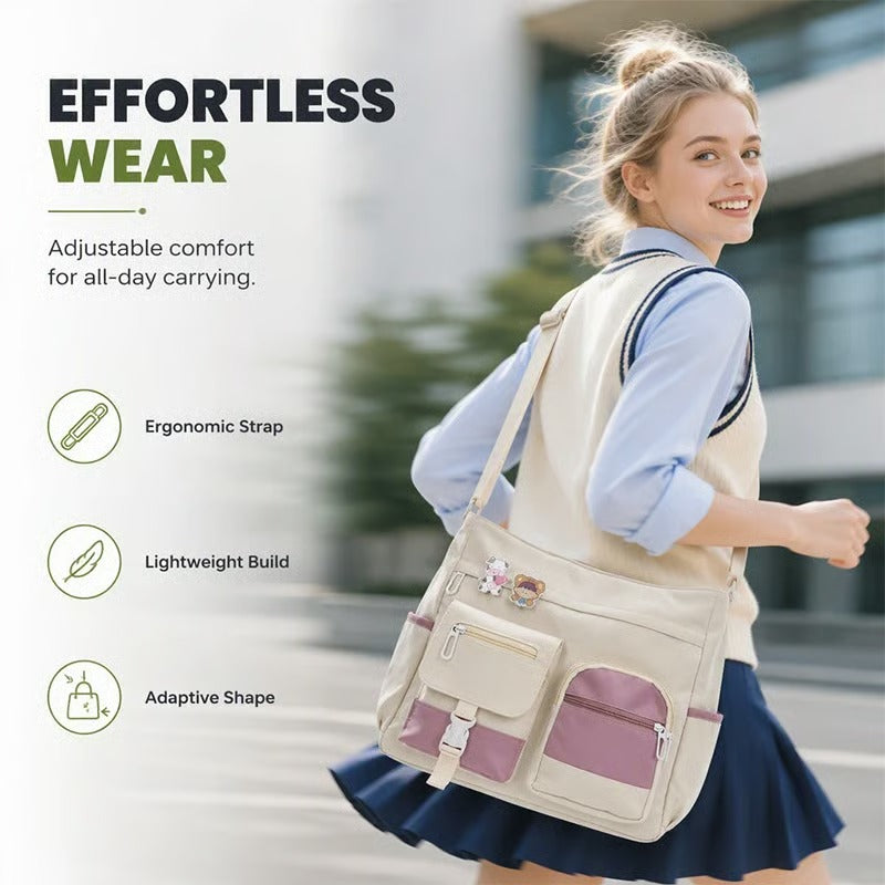 Spacious Canvas Tote Compartments Bag