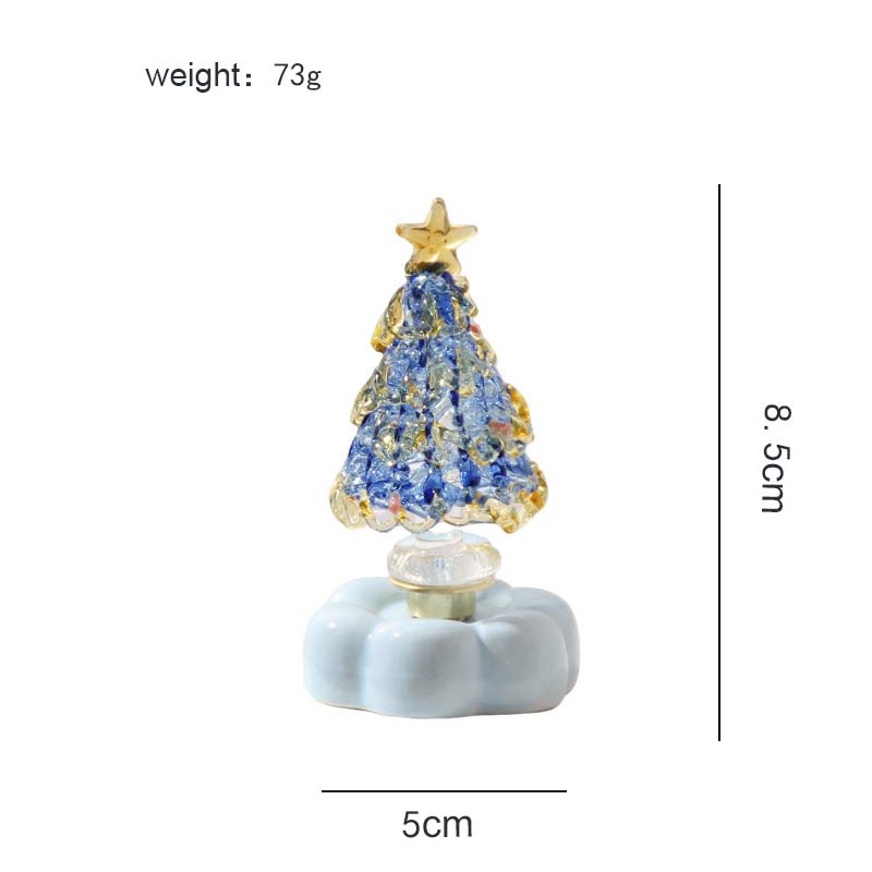 Glass Christmas Tree with Rotating Ceramic Base