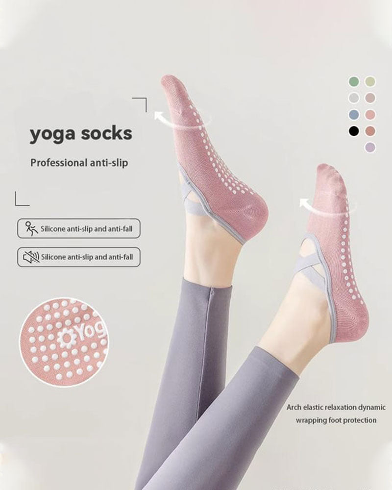 Women's No-Show Socks for Pilates & Workout - Non-Slip Silicone Grip, Breathable & Moisture-Wicking (Yoga/Dance/Indoor Activities)