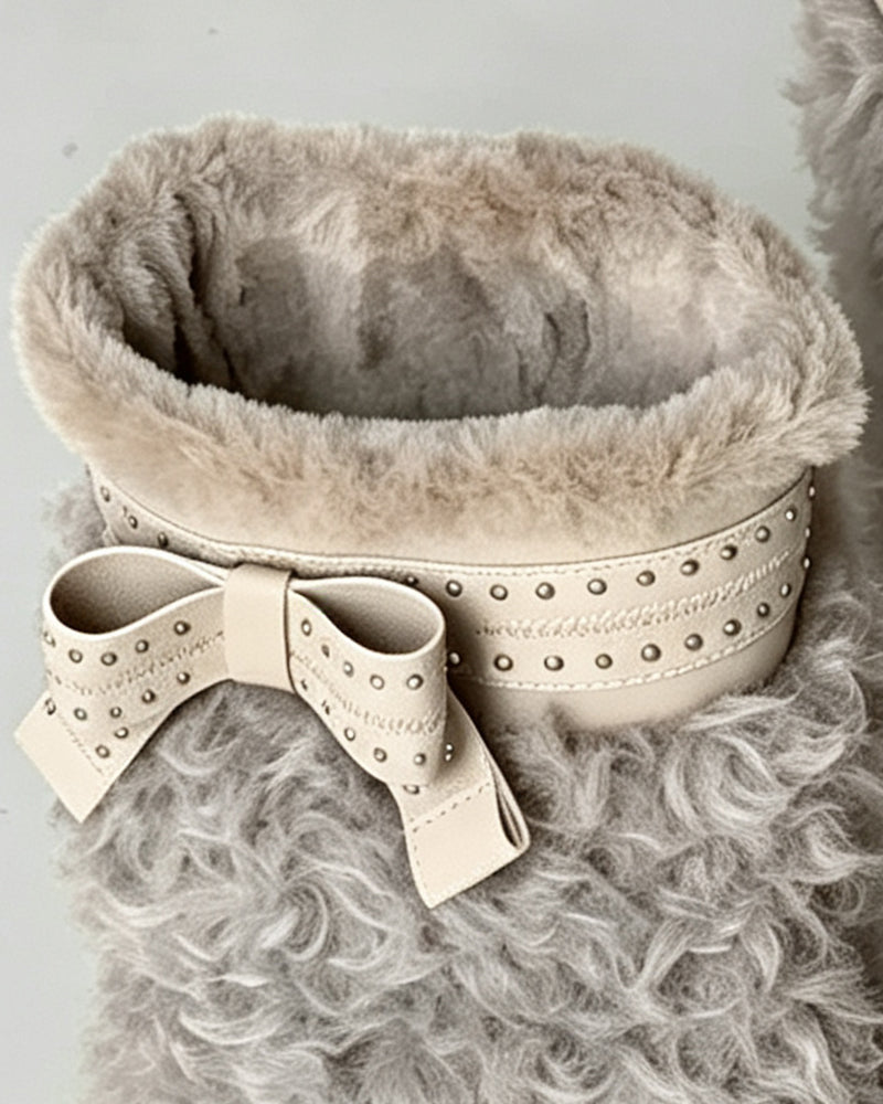Women's Fur Lined Flat Snow Boots