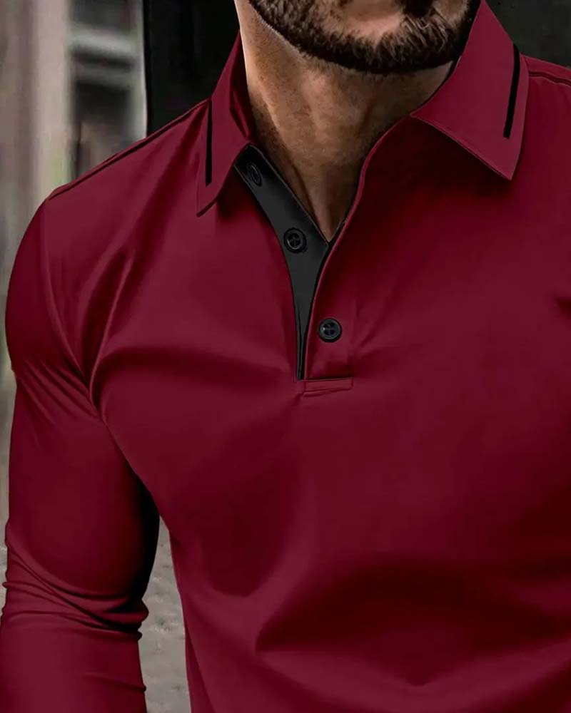 V-Neck Ribbed Solid Color Men's T-Shirt