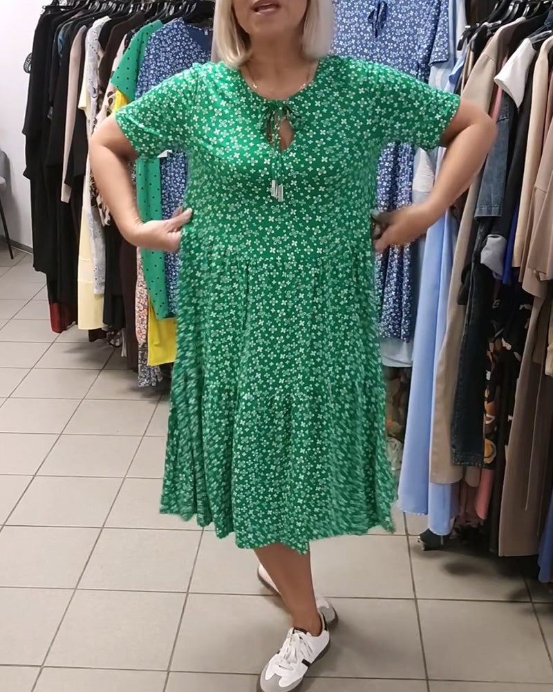 Floral Print Tie Front Dress
