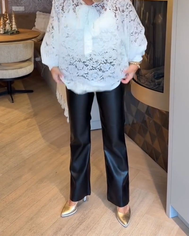 Ribbon Design Lace Blouse